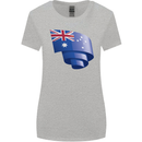 Curled Australia Flag Australian Day Football Womens Wider Cut T-Shirt Sports Grey