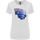 Curled Australia Flag Australian Day Football Womens Wider Cut T-Shirt White