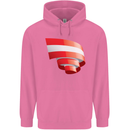 Curled Austria Flag Austrian Day Football Childrens Kids Hoodie Azalea
