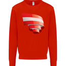 Curled Austria Flag Austrian Day Football Kids Sweatshirt Jumper Bright Red