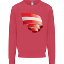 Curled Austria Flag Austrian Day Football Kids Sweatshirt Jumper Heliconia