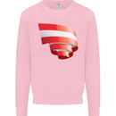 Curled Austria Flag Austrian Day Football Kids Sweatshirt Jumper Light Pink