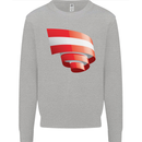 Curled Austria Flag Austrian Day Football Kids Sweatshirt Jumper Sports Grey