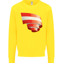 Curled Austria Flag Austrian Day Football Kids Sweatshirt Jumper Yellow