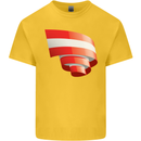 Curled Austria Flag Austrian Day Football Kids T-Shirt Childrens Yellow