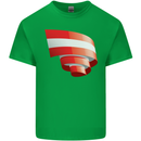 Curled Austria Flag Austrian Day Football Mens Cotton T-Shirt Tee Top Irish Green