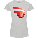 Curled Austria Flag Austrian Day Football Womens Petite Cut T-Shirt Sports Grey