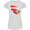 Curled Austria Flag Austrian Day Football Womens Petite Cut T-Shirt White