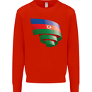 Curled Azerbaijan Flag Azerbaijani Day Football Mens Sweatshirt Jumper Bright Red