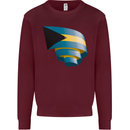 Curled Bahamas Flag Bahamians Day Football Mens Sweatshirt Jumper Maroon
