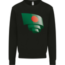 Curled Bangladesh Flag Bangladeshi Day Football Mens Sweatshirt Jumper Black