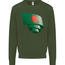 Curled Bangladesh Flag Bangladeshi Day Football Mens Sweatshirt Jumper Forest Green