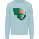 Curled Bangladesh Flag Bangladeshi Day Football Mens Sweatshirt Jumper Light Blue