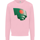 Curled Bangladesh Flag Bangladeshi Day Football Mens Sweatshirt Jumper Light Pink