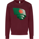 Curled Bangladesh Flag Bangladeshi Day Football Mens Sweatshirt Jumper Maroon