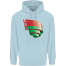 Curled Belarus Flag Belarusian Day Football Childrens Kids Hoodie Light Blue