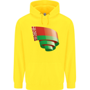 Curled Belarus Flag Belarusian Day Football Childrens Kids Hoodie Yellow
