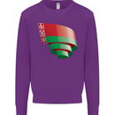 Curled Belarus Flag Belarusian Day Football Kids Sweatshirt Jumper Purple
