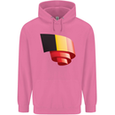 Curled Belgium Flag Belgian Day Football Childrens Kids Hoodie Azalea