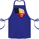 Curled Belgium Flag Belgian Day Football Cotton Apron 100% Organic Royal Blue
