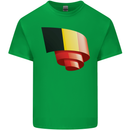 Curled Belgium Flag Belgian Day Football Kids T-Shirt Childrens Irish Green