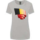 Curled Belgium Flag Belgian Day Football Womens Wider Cut T-Shirt Sports Grey
