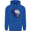 Curled Belize Flag Belizean Day Football Childrens Kids Hoodie Royal Blue