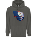 Curled Belize Flag Belizean Day Football Childrens Kids Hoodie Storm Grey
