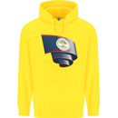 Curled Belize Flag Belizean Day Football Childrens Kids Hoodie Yellow