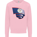 Curled Belize Flag Belizean Day Football Kids Sweatshirt Jumper Light Pink