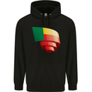 Curled Benin Flag Beninese Day Football Childrens Kids Hoodie Black