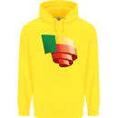 Curled Benin Flag Beninese Day Football Childrens Kids Hoodie Yellow