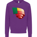 Curled Benin Flag Beninese Day Football Kids Sweatshirt Jumper Purple