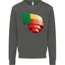 Curled Benin Flag Beninese Day Football Kids Sweatshirt Jumper Storm Grey