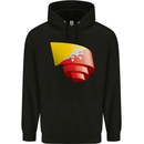 Curled Bhutan Flag Bhutanese Day Football Childrens Kids Hoodie Black