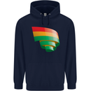 Curled Bolivia Flag Bolivian Day Football Childrens Kids Hoodie Navy Blue