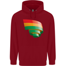Curled Bolivia Flag Bolivian Day Football Childrens Kids Hoodie Red