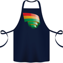 Curled Bolivia Flag Bolivian Day Football Cotton Apron 100% Organic Navy Blue