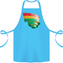Curled Bolivia Flag Bolivian Day Football Cotton Apron 100% Organic Turquoise