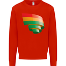 Curled Bolivia Flag Bolivian Day Football Kids Sweatshirt Jumper Bright Red