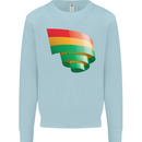Curled Bolivia Flag Bolivian Day Football Kids Sweatshirt Jumper Light Blue