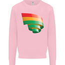 Curled Bolivia Flag Bolivian Day Football Kids Sweatshirt Jumper Light Pink