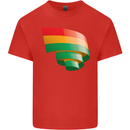 Curled Bolivia Flag Bolivian Day Football Mens Cotton T-Shirt Tee Top Red
