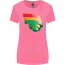 Curled Bolivia Flag Bolivian Day Football Womens Wider Cut T-Shirt Azalea