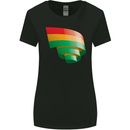 Curled Bolivia Flag Bolivian Day Football Womens Wider Cut T-Shirt Black