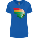 Curled Bolivia Flag Bolivian Day Football Womens Wider Cut T-Shirt Royal Blue