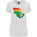 Curled Bolivia Flag Bolivian Day Football Womens Wider Cut T-Shirt White