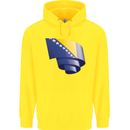 Curled Bosnia and Herzegovina Flag Day Football Childrens Kids Hoodie Yellow