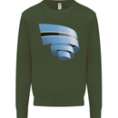 Curled Botswana Flag Batswana Day Football Kids Sweatshirt Jumper Forest Green
