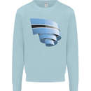 Curled Botswana Flag Batswana Day Football Kids Sweatshirt Jumper Light Blue